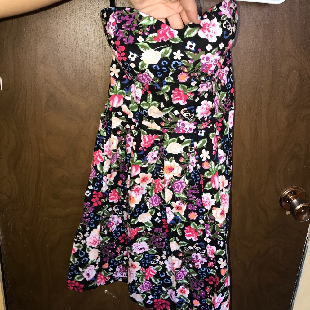Strapless Floral Dress